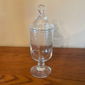 Princess House Heritage Crystal pedestal candy dish w lid #453